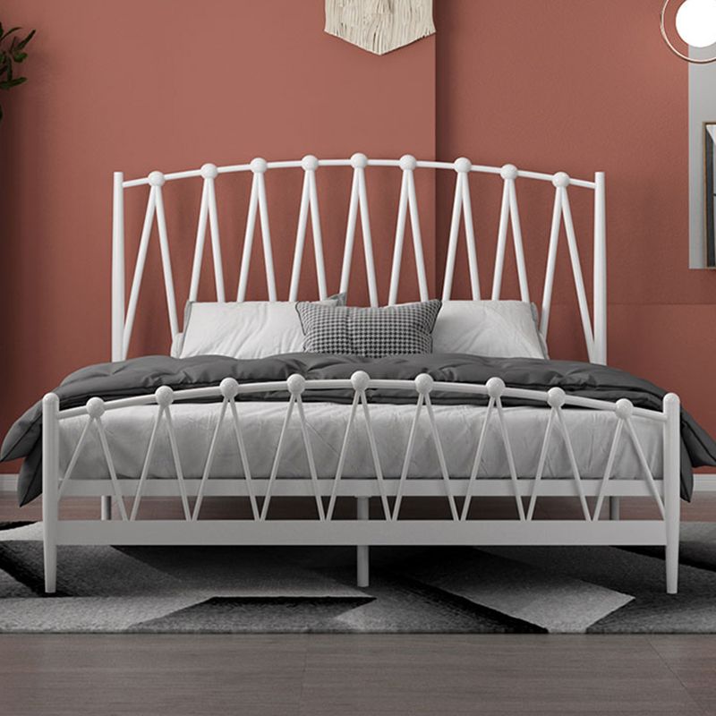 Glam Iron Frame Bed with Open-Frame Arched Headboard and Metal Legs