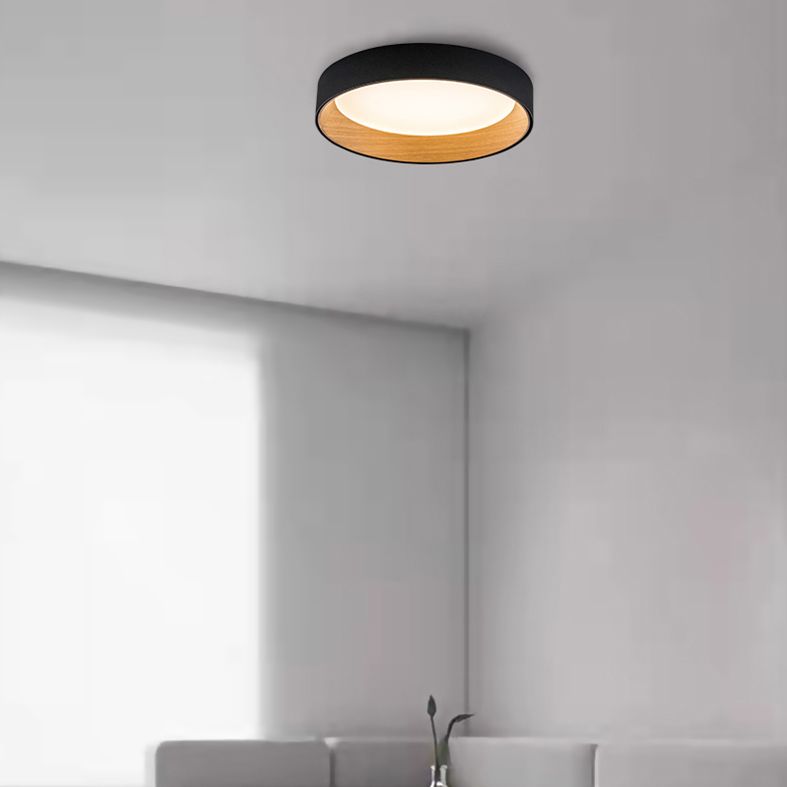 Minimalism Aluminum LED Ceiling Mounted Light Cylinder 1-Light Flush Light for Living Room
