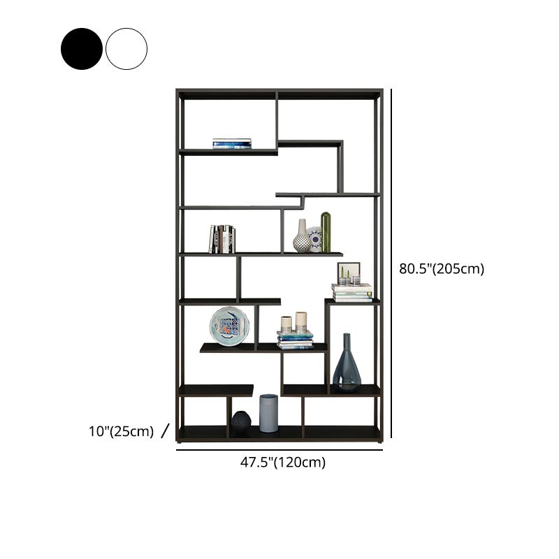 80.71"H Bookcase Open Back Contemporary Style Bookshelf for Office Home