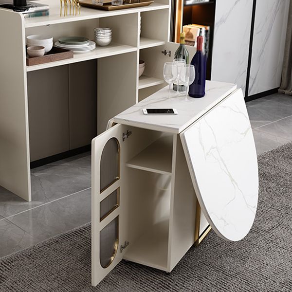 Mesa de comedor de piedra sinterizada moderna mesa de comedor ovalado de 59 "para uso en el hogar