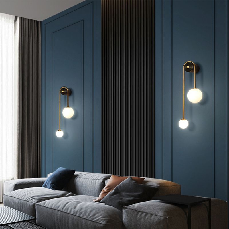 1/2-Light Golden Wall Mounted Sconce LED Wall Light for Living Room