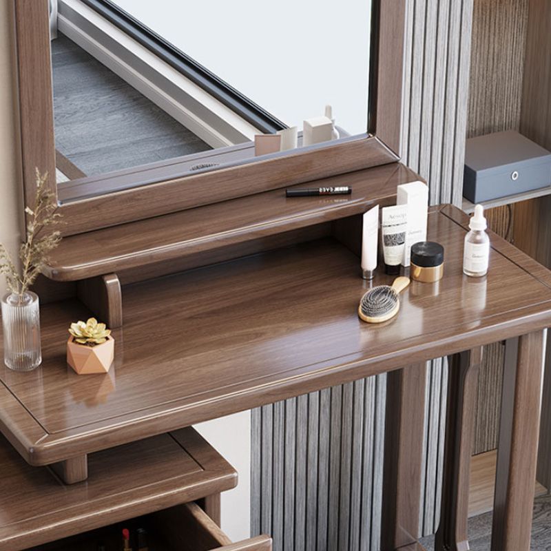 Traditions With Drawer Brown Mirror Bedroom With Stool Make-up Vanity