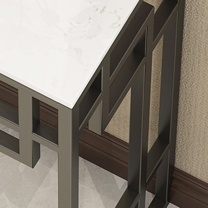 Modern Sofa Console Table Antique Finish Console Accent Table in Marble