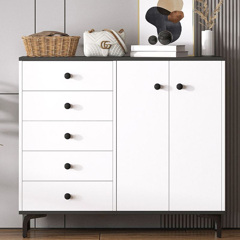 Glam Solid Wood Storage Chest Bedroom Chest in White with Drawers