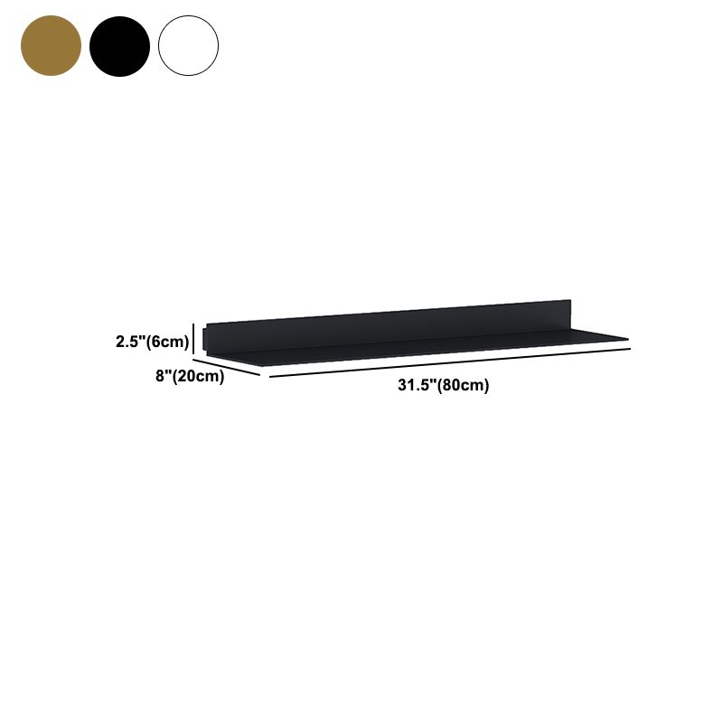 Modern Metal Bookcase 1-tier Wall Mounted Bookshelf in Burnish.