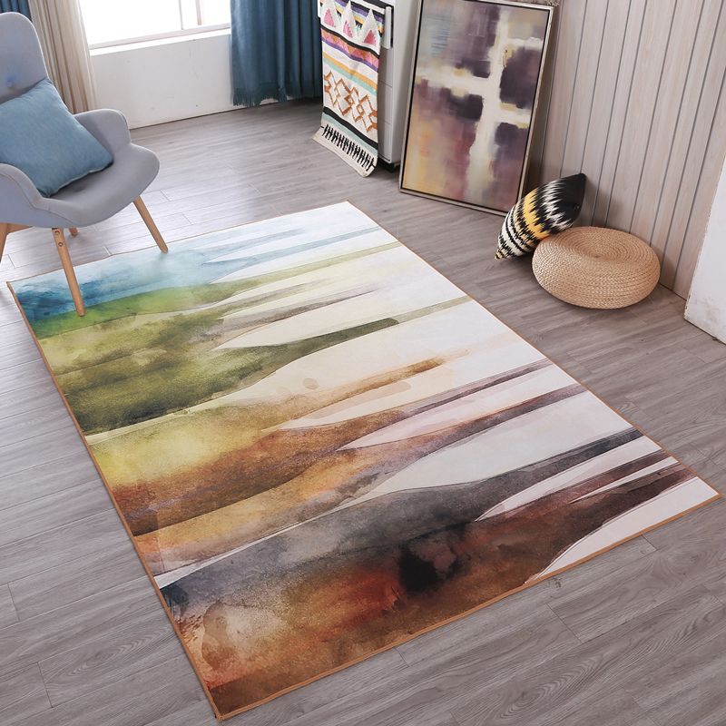 Fancy Modern Rug Brown Abstract Graphic Rug Stain Resistant Rug for Living Room