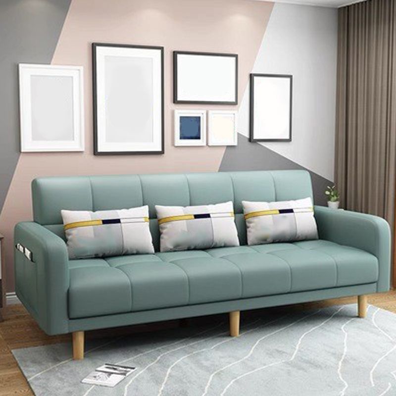 Biscuit Back Square Arm Modern Sleeper with Foldable Convertible Sleeper