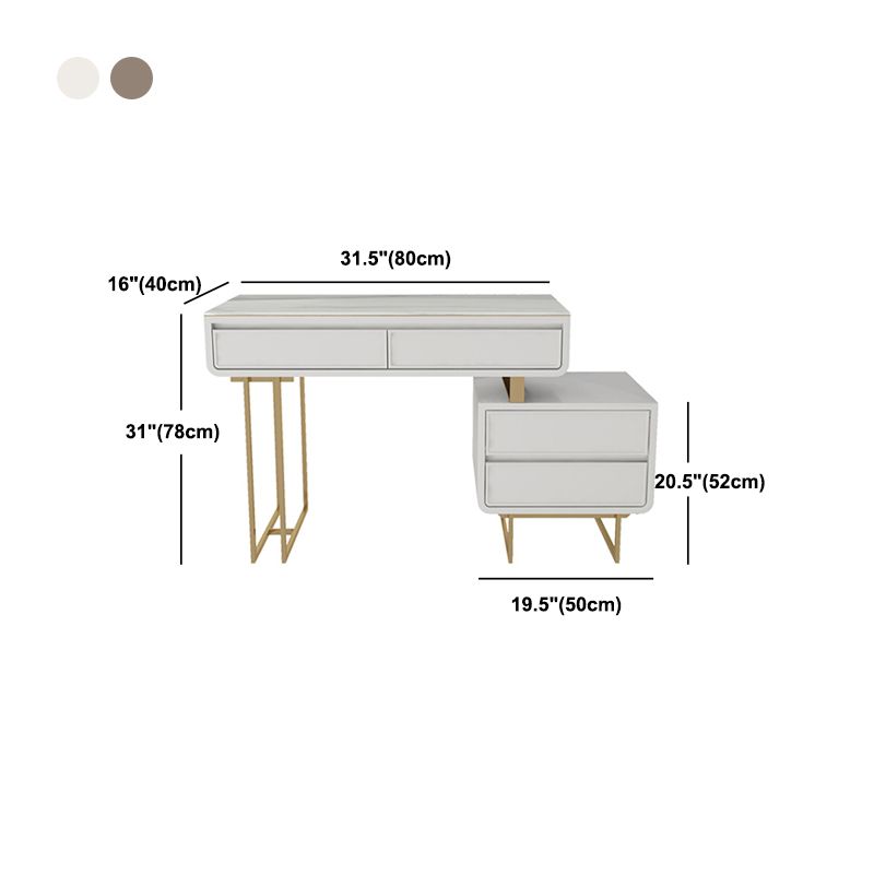 Luxurious Make-up Vanity Stone Top Vanity with 2/4 Storage Drawers