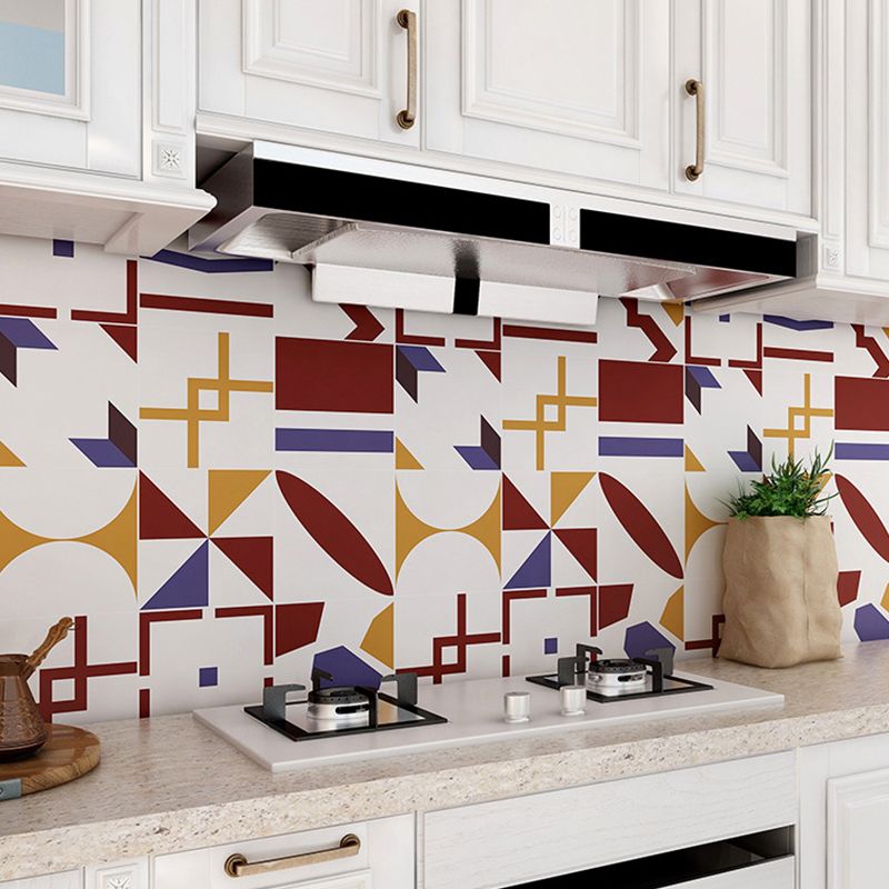 Modern Geometric Shapes Stick Wallpapers Bright Color Kitchen Wall Art, 3.5' L x 23.5" W