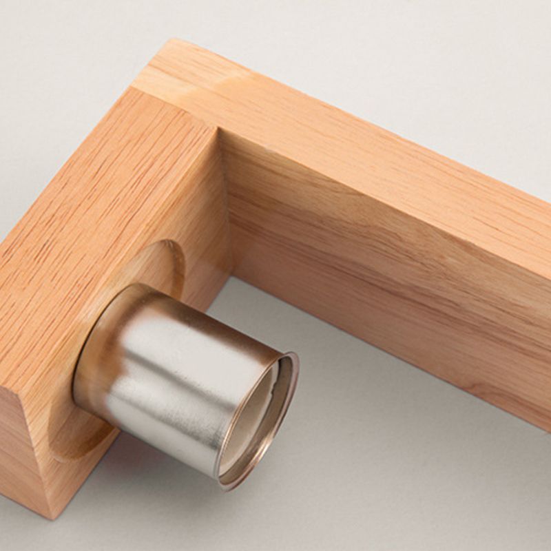 Modern Wood Wall Sconce Rectangle Shape Vanity Lamp with Glass Shade for Bathroom