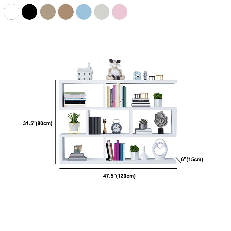 Wall Unit Open Book Shelf Modern Engineered Wood Shelf Bookcase for Home