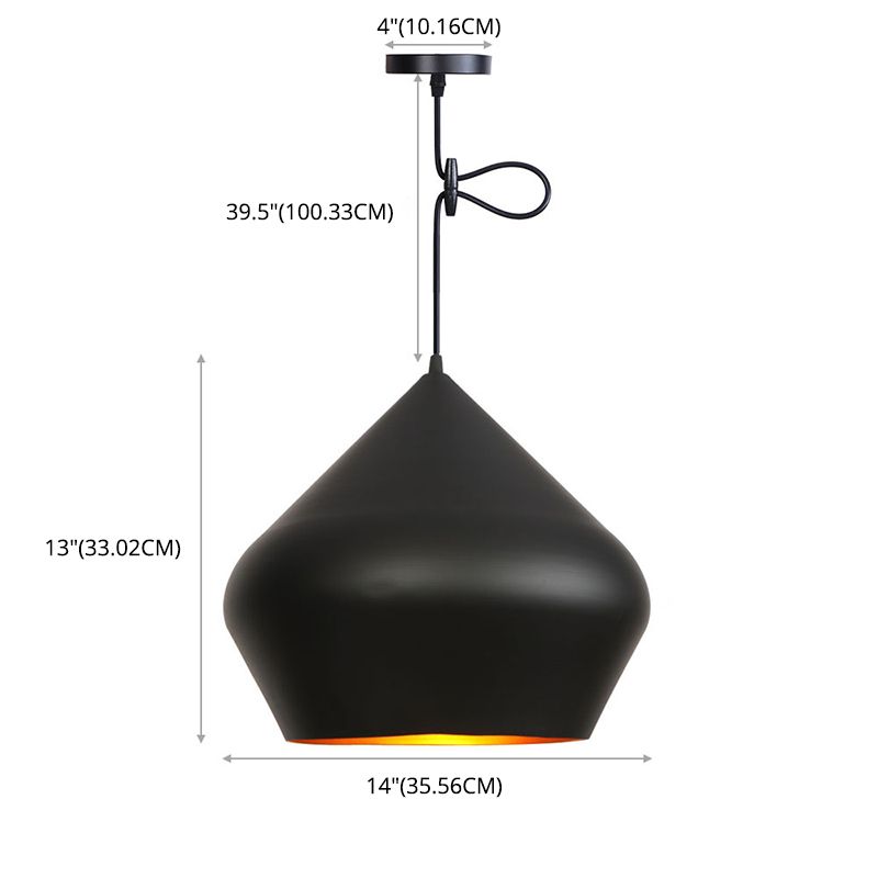 Creative Aluminum Coffee Shop Lighting Pendant Post-modern Style Metal Hanging Light with 39.3" Adjustable Suspension Wire