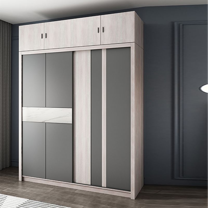 Sliding Wardrobe Closet with Shelves Modern Wardrobe Armoire