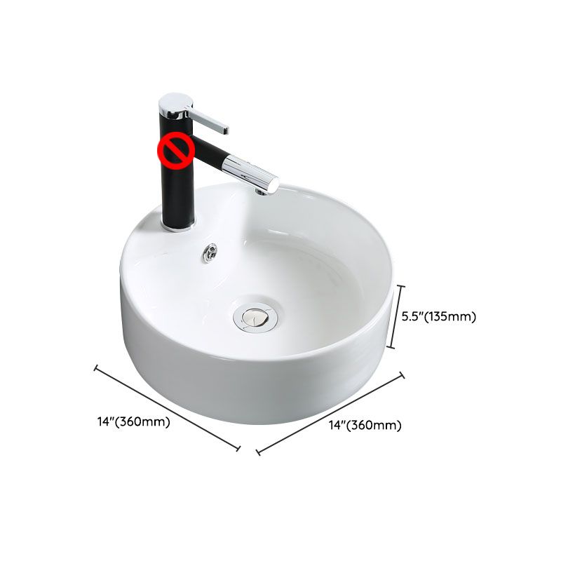 Modern Bathroom Sink Porcelain Rectangle Bathroom Sink in White(Not Including Faucet)