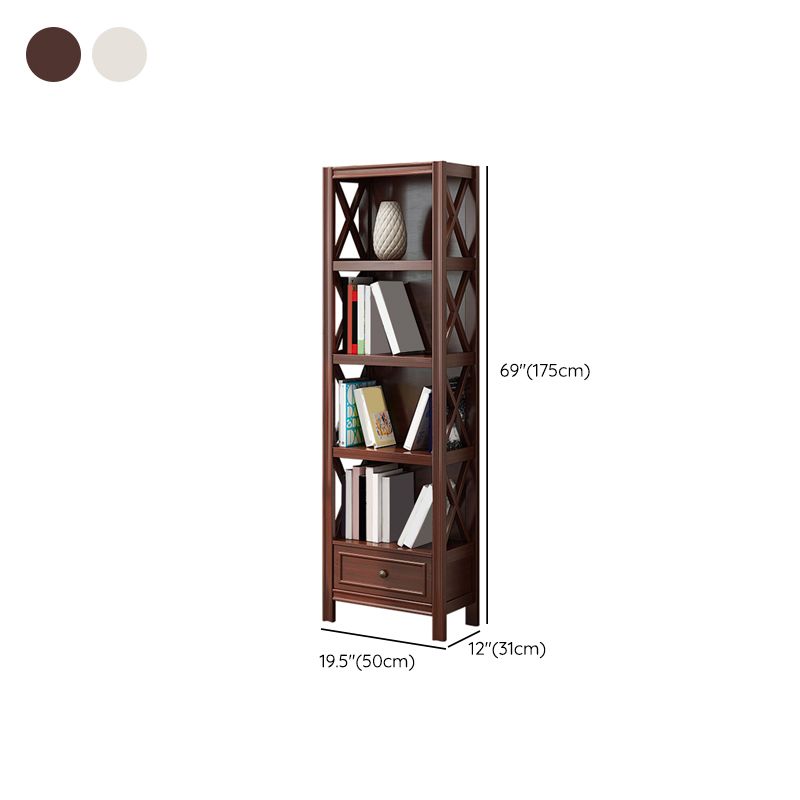 Wood Standard Bookcase Contemporary Closed Back Bookshelf with Shelves