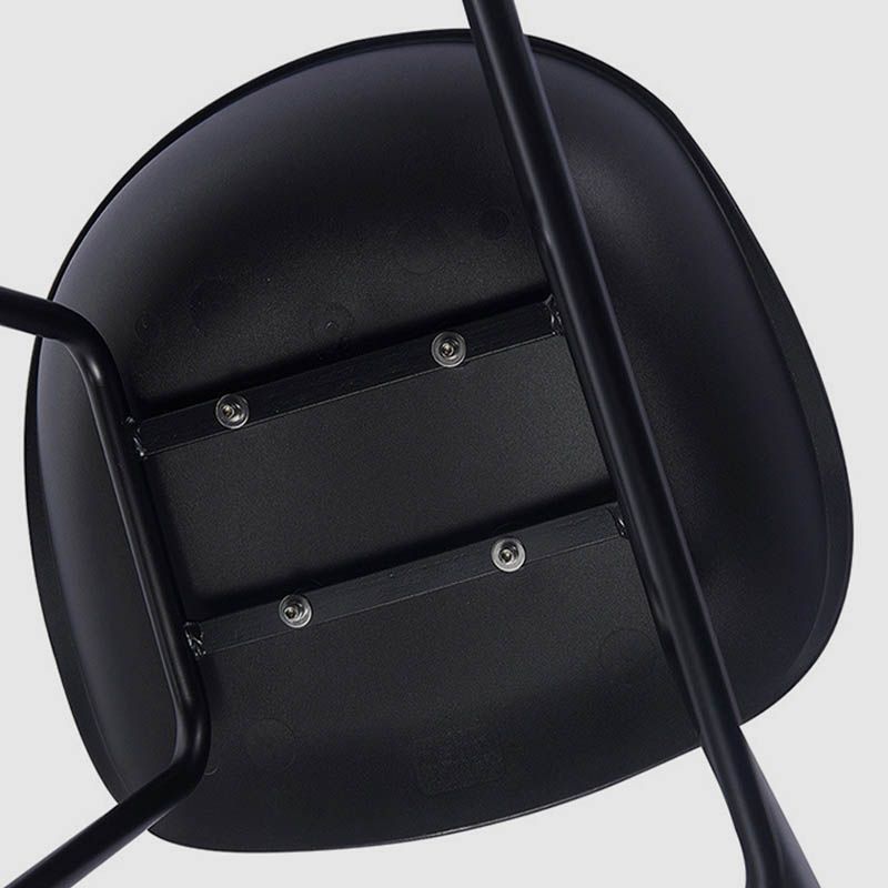 Contemporary Bucket Low Back Plastic Bar Stools with Metal Base
