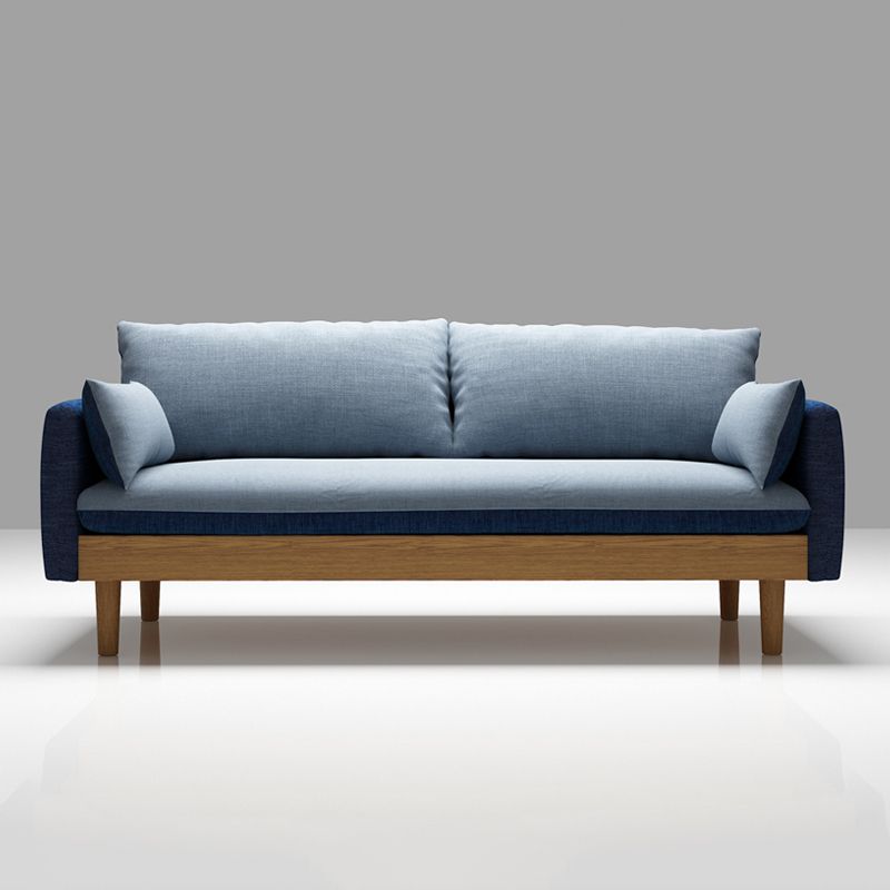 Contemporary Cotton Pillow Top Arm Sofa 29.53"High Loose Back Slipcovered Sofa