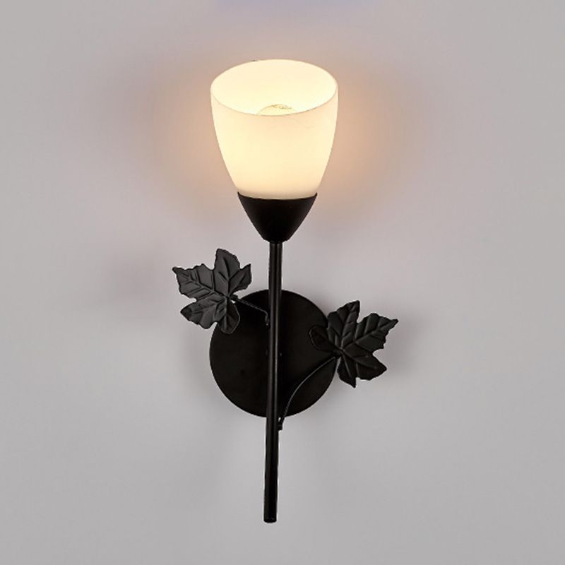 Contemporary Wall Sconce Flower Sconce Lighting with Glass for Bedroom