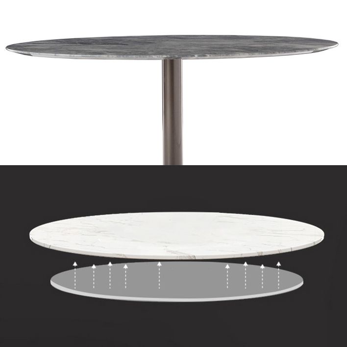 Metal Traditional Luxury Round Dining Table Marble Indoor Table Top with Pedestal Base