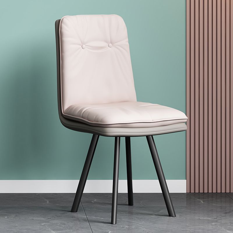 Modern Armless Dining Chairs Faux Leather Parsons Dining Side Chair