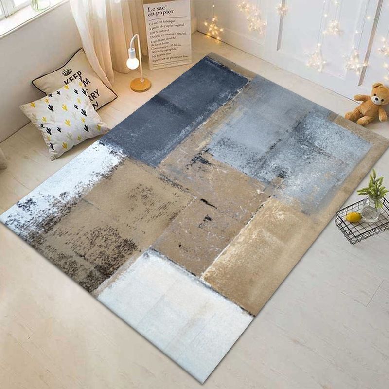 Light Green Minimalist Rug Polyester Graphic Rug Washable Rug for Living Room