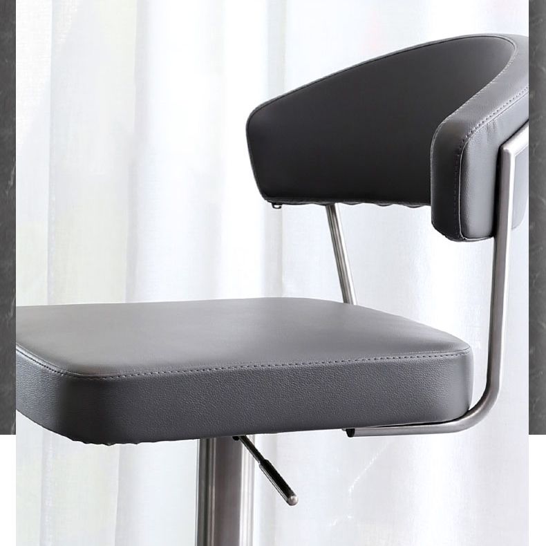 Leather Bar Stool Adjustable Backrest Counter Stool for Bristol With Cushion