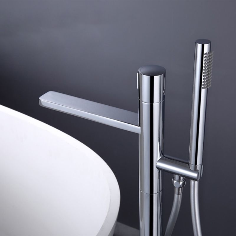 Floor Mounted Metal Freestanding Tub Filler Single Handle Freestanding Tub Filler Trim