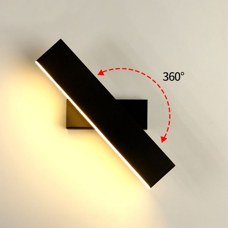 Contemporary Metal Wall Light Strip Rotatable LED Wall Sconce for Living Room