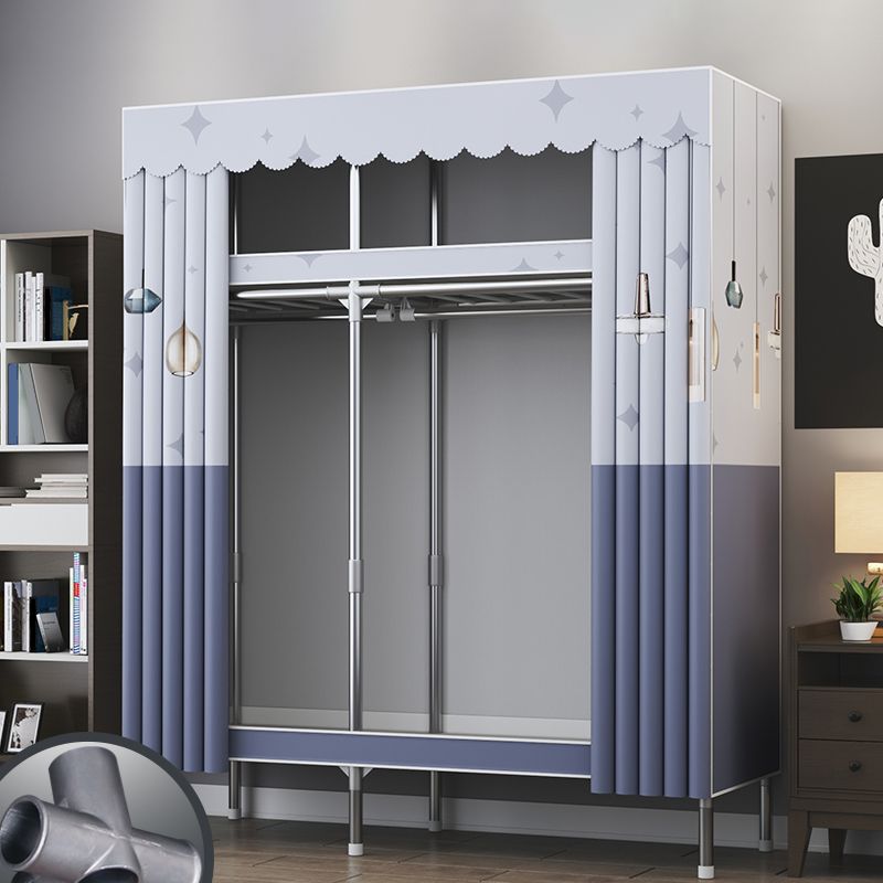 Modern Style Metal Wardrobe Bedroom Wardrobe Closet with Shelves