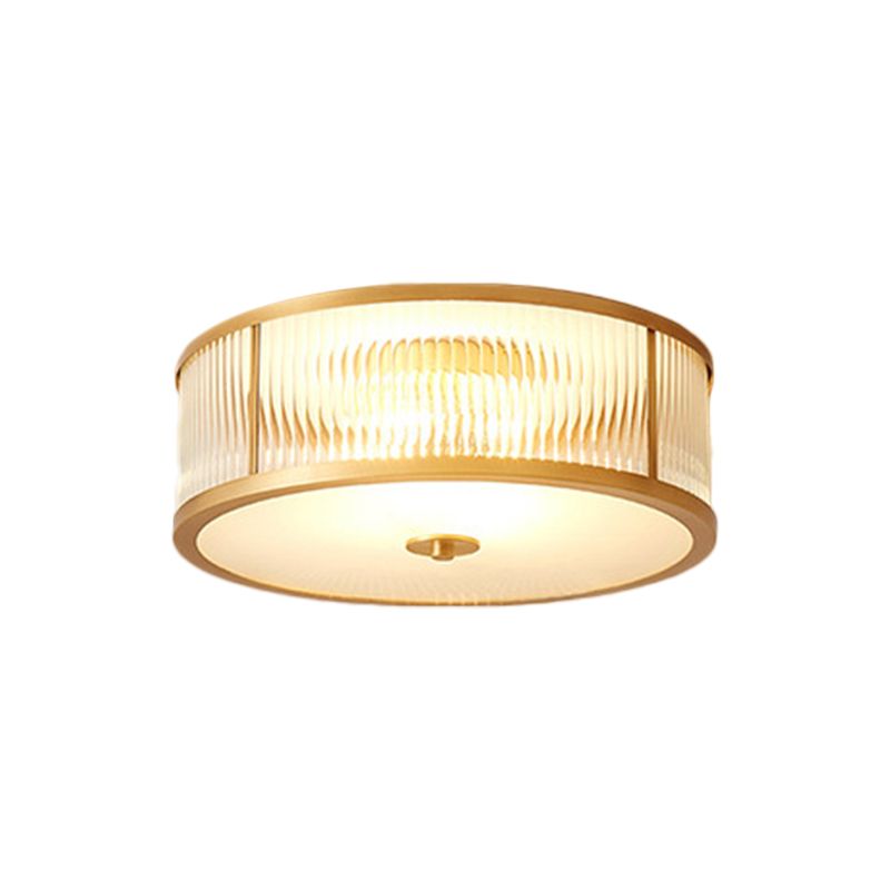 Plafonnier festonné/bol/fleur en verre dépoli, plafonnier vintage à 3 lumières pour chambre à coucher en laiton