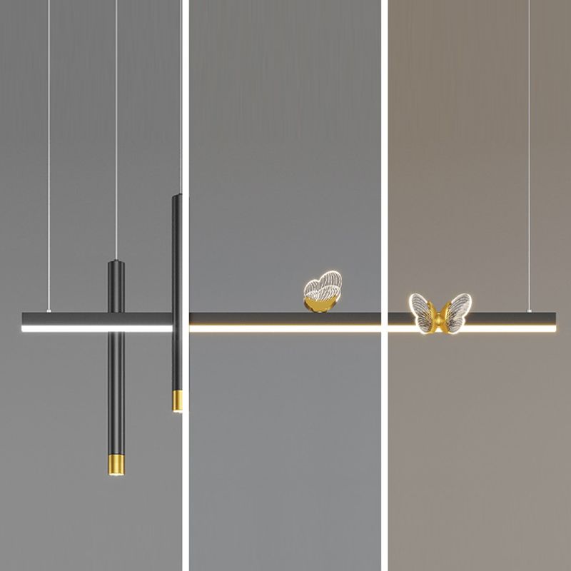 MEW BLACK MODED MODERN ISOLA LED LINEAR LED 2 Spotlights Luci a sospensione per sala da pranzo