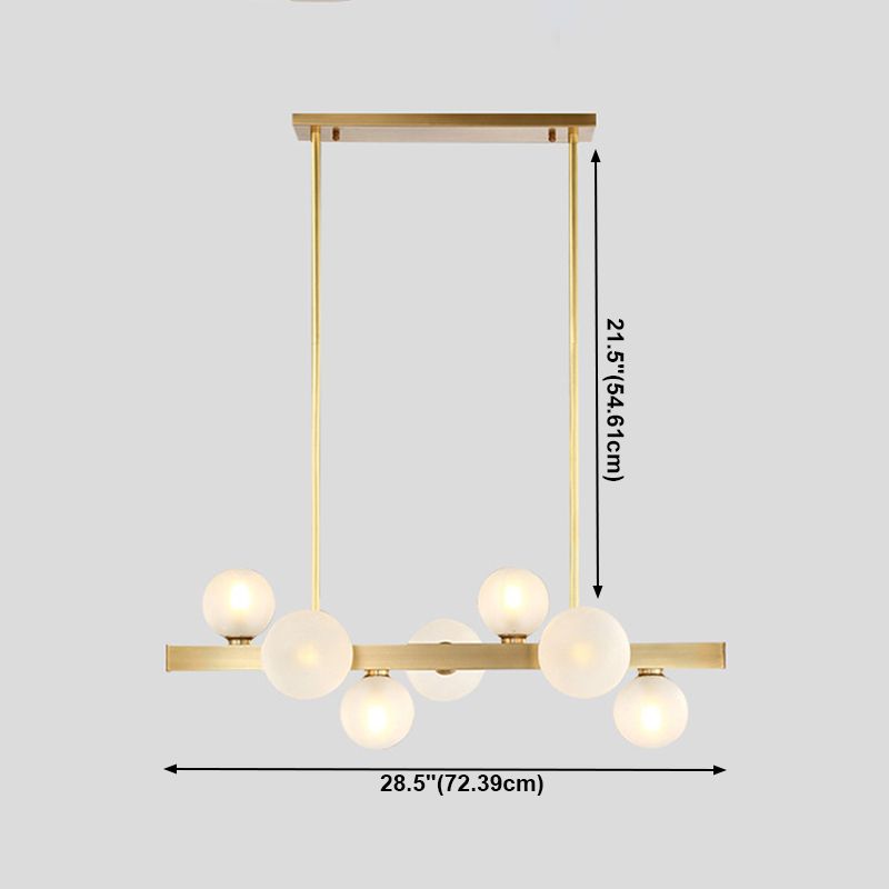 Sphere Island Lighting Contemporary Glass Island Kroonluchter in gouden afwerking