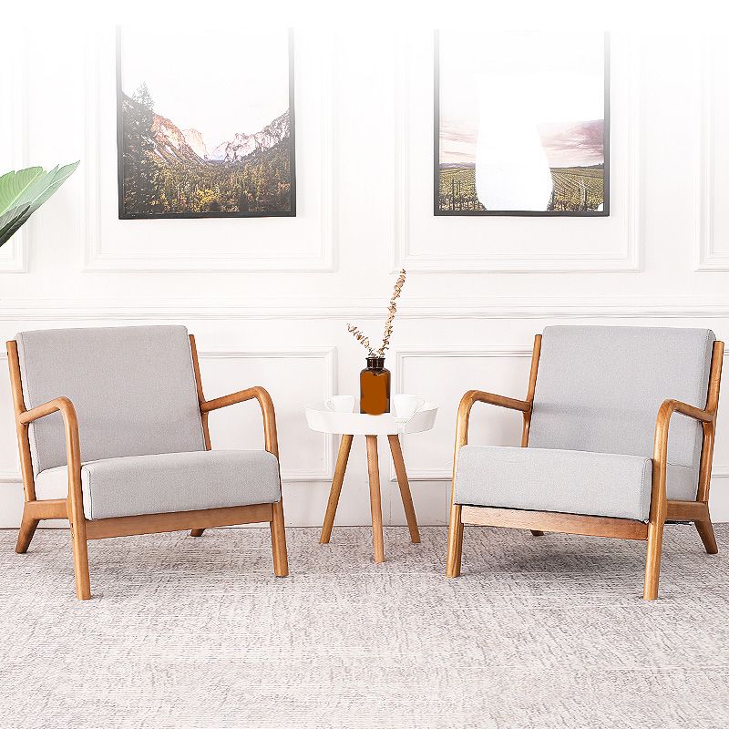Mid-Century Modern Accent Armchair Living Room Round Arms Pillow Back Arm Chair