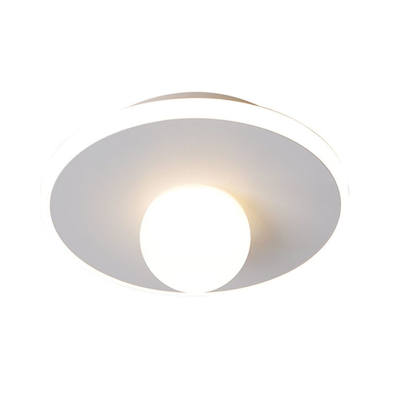 Modern Led Flush Lamp with Acrylic Shade White/Black Led Square/Rectangle Flush Mount Light in White/Warm Light
