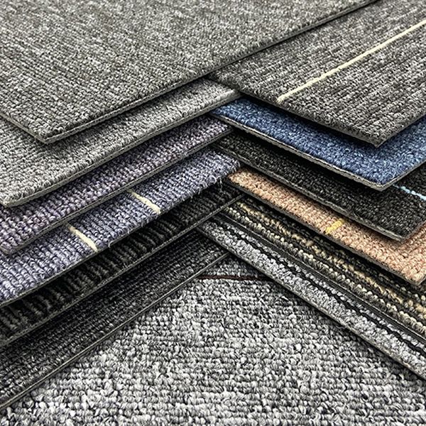 Modern Carpet Floor Tile Self Adhesive Level Loop Fade Resistant Carpet Tile