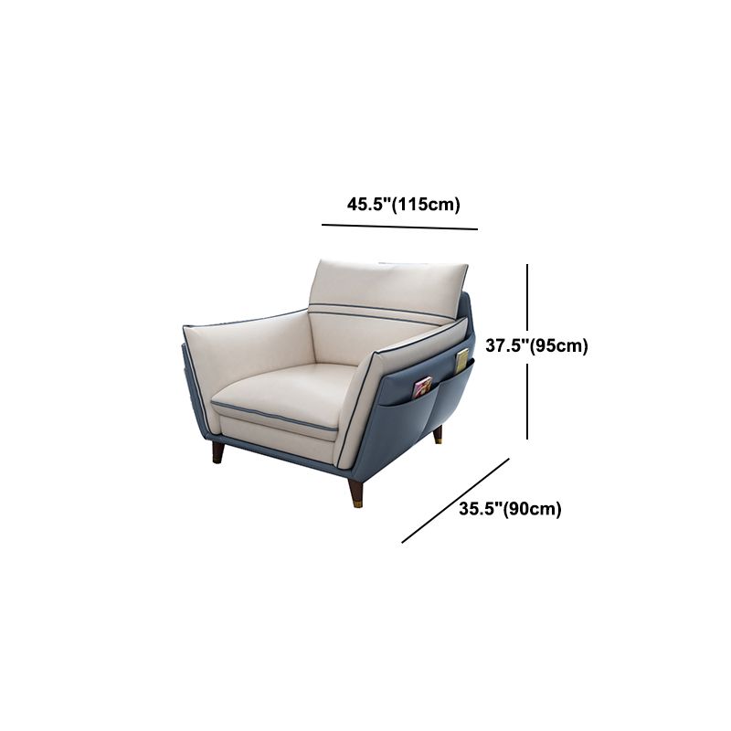 Leather Pillow Top Arm Sofa 37.4"High Cushion Back Sectional Sofa with Storage