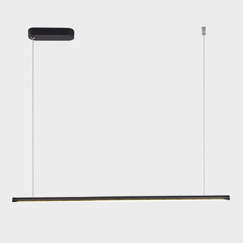 1 Light Linear Island Light Fixture Contemporary Metal Island Chandelier