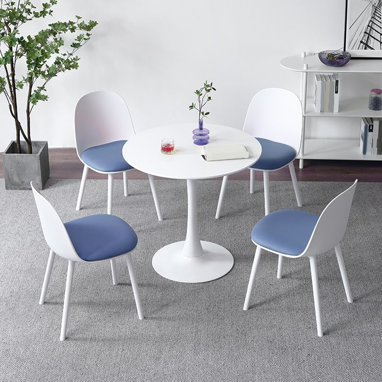 Minimalist Round Wood Dining Table with Tulip Style for 4 People