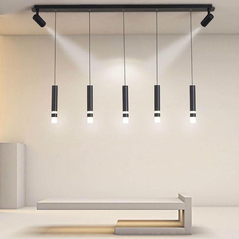Luz colgante cilíndrica moderna lámpara de lámpara simple para comedor para comedor