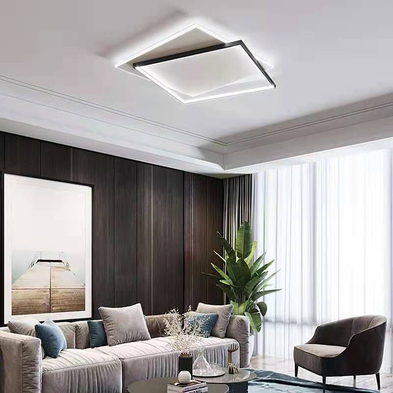 Acryl Double Squares Flush Mount Lighting Moderne Schwarz-Weiß LED Deckenbündige Mount Light