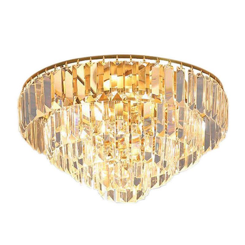Geometric Flush Mount Light Fixture Modern Crystal Flush Mount Fixture in Clear