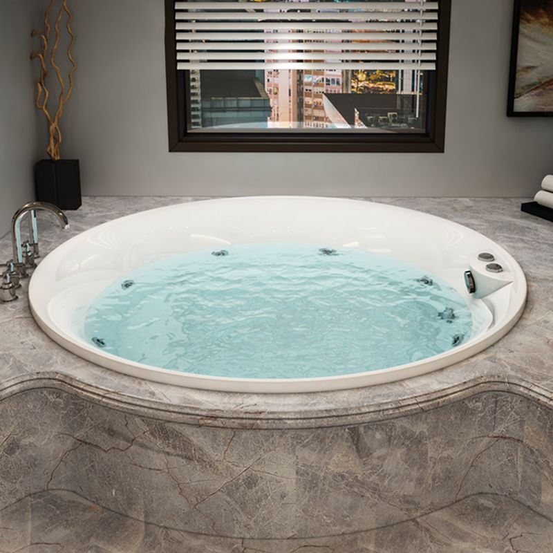 Modern Acrylic Drop-in Bathtub Oval Bath Tub for Home in White