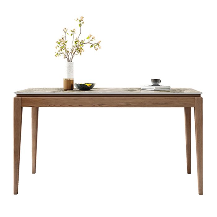 Midcentury Style Dining Table Rectangle Stone Dining Site Table for Home