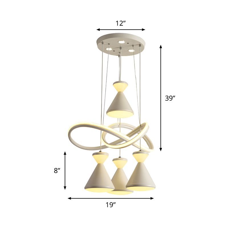 COMENTO DE CORNIMIENTO LED DE 4 LIGRES COCHO CONTemporáneo White Holgar Lighting con reloj acrílico de reloj de arena