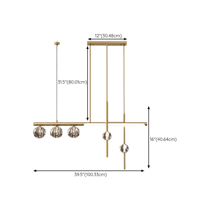 5/6/7/8-Light Kitchen Island Lighting Golden Modern LED Island Pendant Lighting
