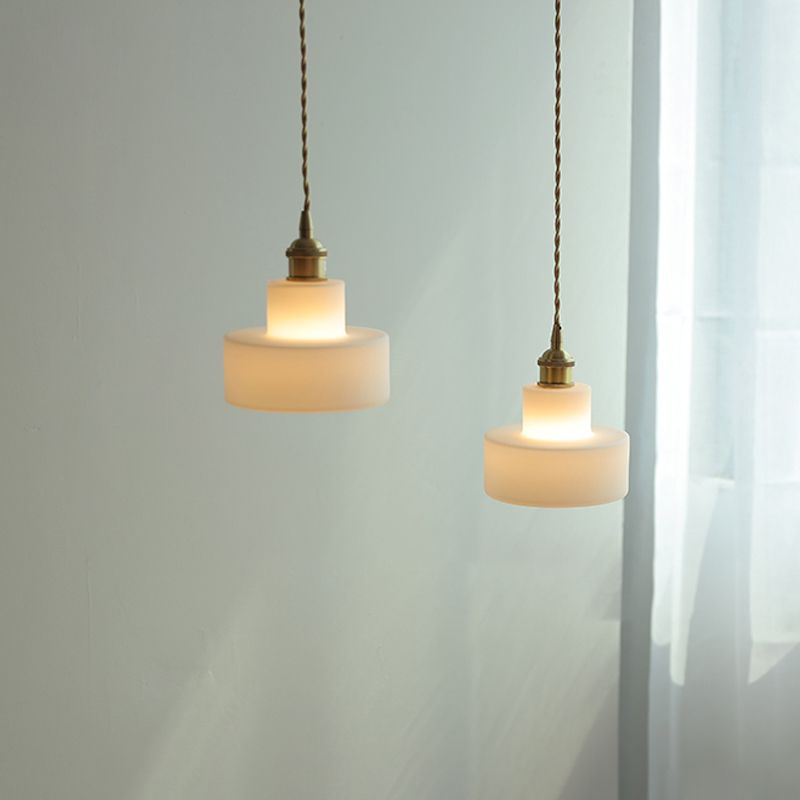 Luce a pendolo in vetro bianco Luce appennata a sospensione per guardaroba