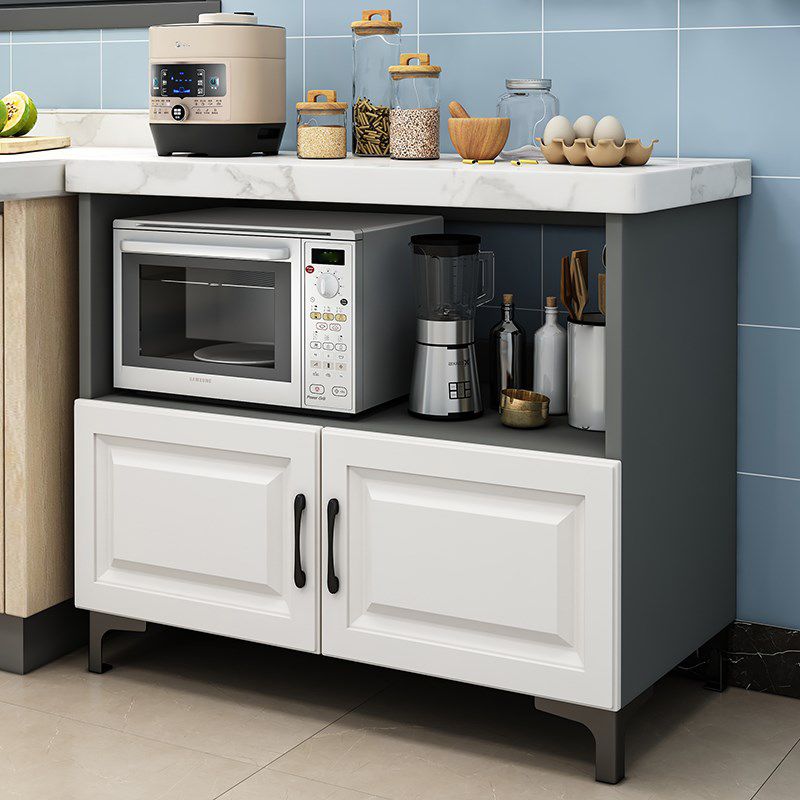 Engineered Wood Sideboard Modern Dining Server with Stone Countertop for Living Room