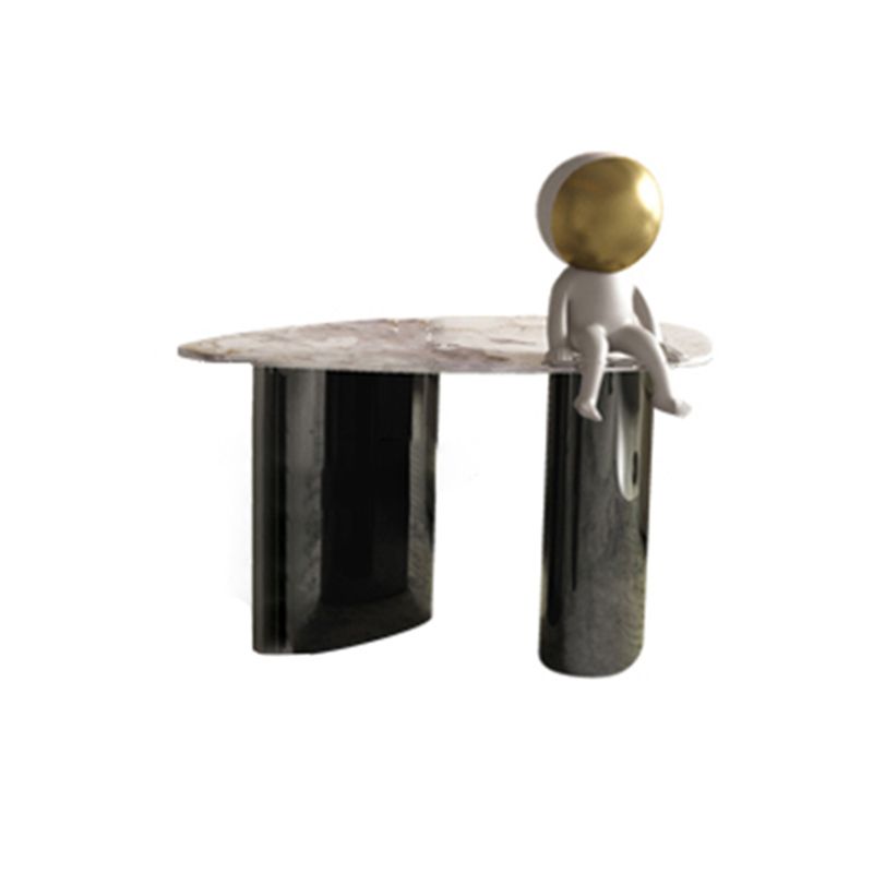 2 Legs Coffee Cocktail Table Contemporary Slate Top Coffee Table