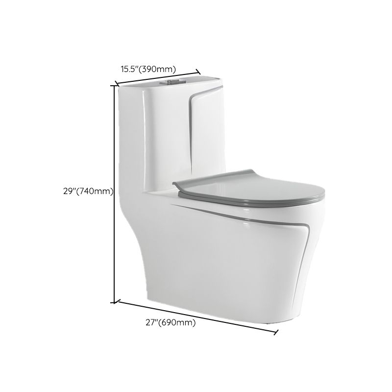 Traditional Gray Ceramic Flush Toilet Floor Mounted Urine Toilet for Washroom