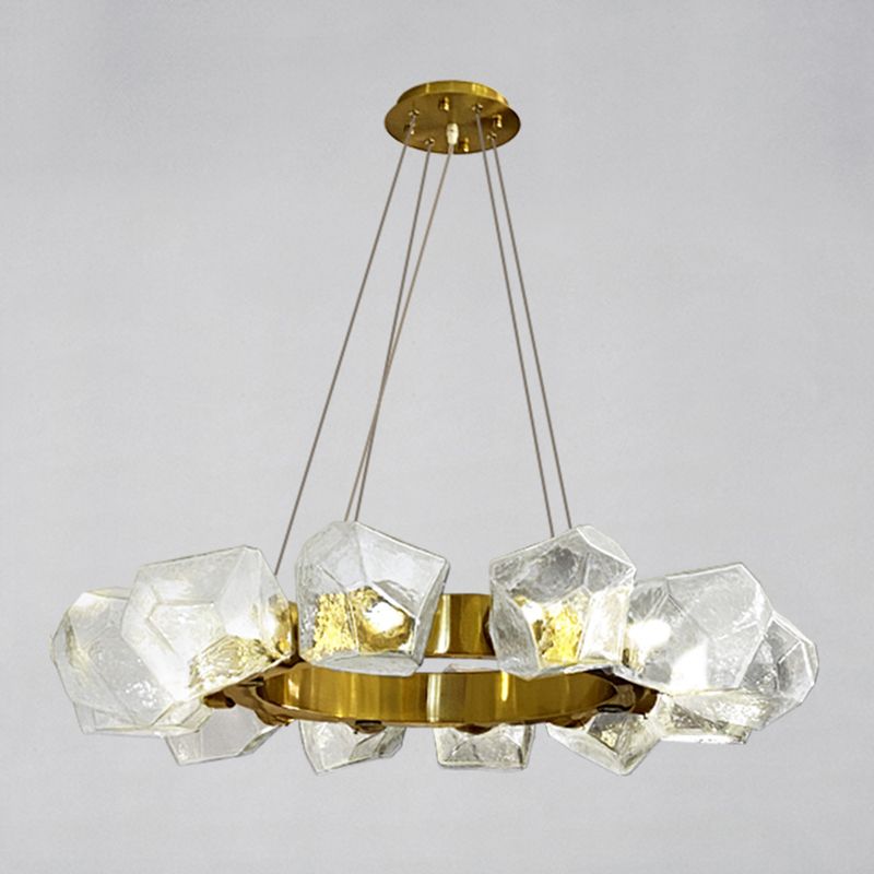 Estilo moderno 12 luces lámpara lámpara de lámpara forma irregular vidrio colgante luz